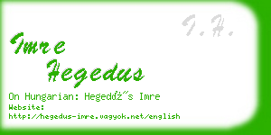 imre hegedus business card